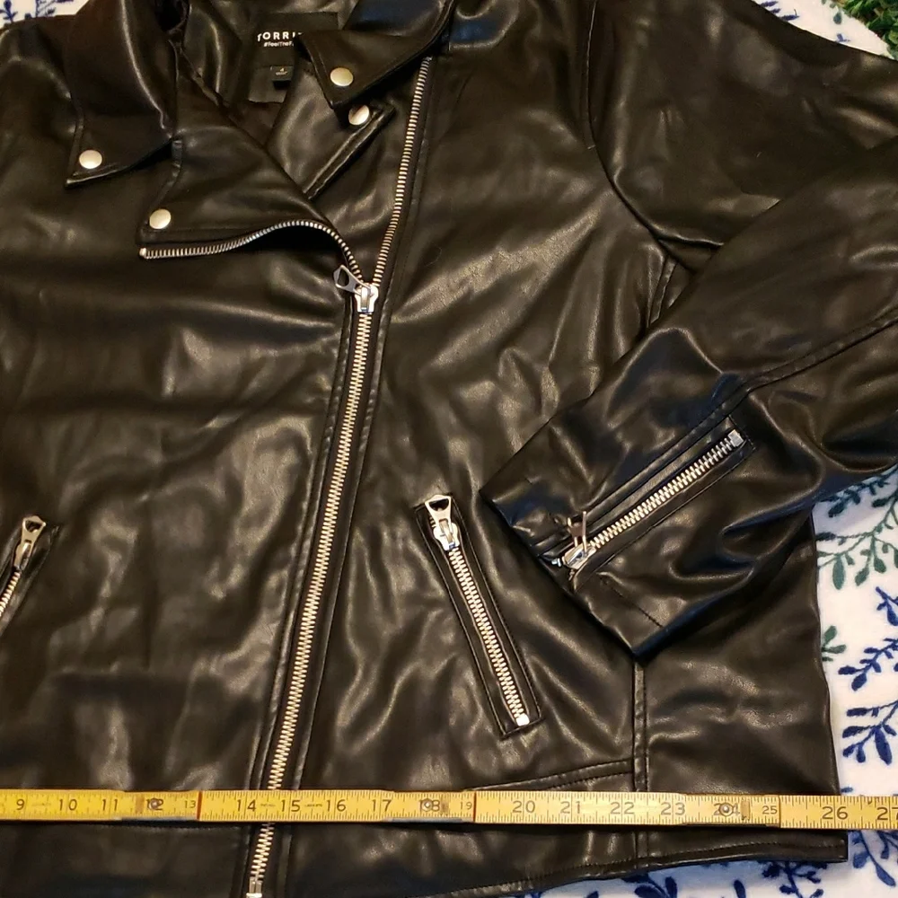 Torrid Black Leather Biker Jacket - Picture 6 of 12